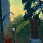 detail of Central Park painting by Edward Hopper