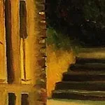 detail of House of Dusk painting 1935 by Edward Hopper