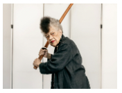 Old Woman holding bat
